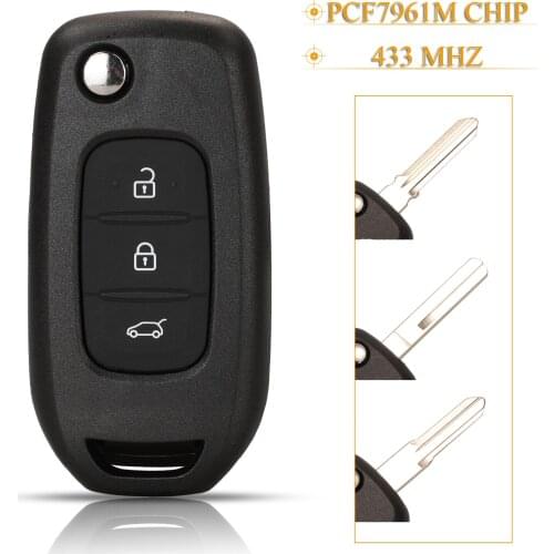 Kutery 3 Button Replacement Remote Key 433Mhz PCF7961M Chip For Renault Kadjar Captur Megane4 Symbol