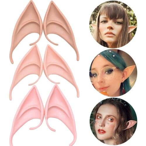 Cosplay Fairy Pixie Elf Ears for Girls Women Halloween Party Costume Props Fake Latex Angel Ears 2021 Halloween Night Masquerade