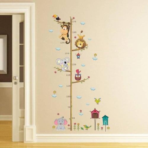 Fashion Cute Cartoon Style Height Measurement Sticker Childrens Room Wall Decoration Growth Chart Decal Wall Stickers