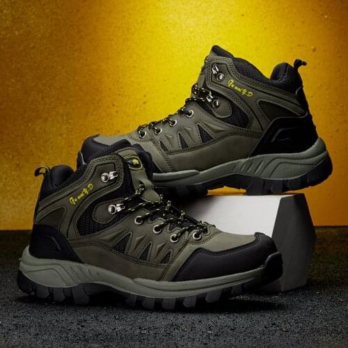 Mens Outdoor Hiking Shoes Mountaineer Climbing Sneakers Waterproof Tactical Hiking Shoes Men Camping Walking Boots