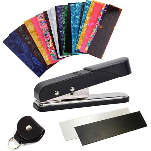 DIY Guitar Pick Punch Maker With Guitar Pick Punch Sheets Musicians Celluloid Guitar Pick Strips Set