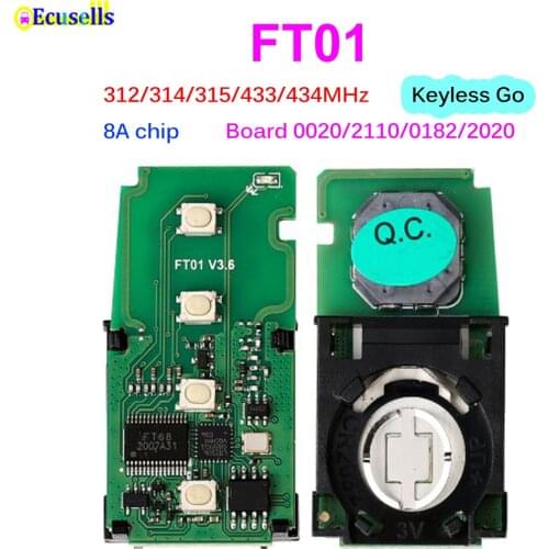 Lonsdor FT01 Circuit Board PCB 0020/2110/0182 312/314/433MHz 8A Chip Car Remote Smart Key for Lexus Toyota Camry Corolla RAV4