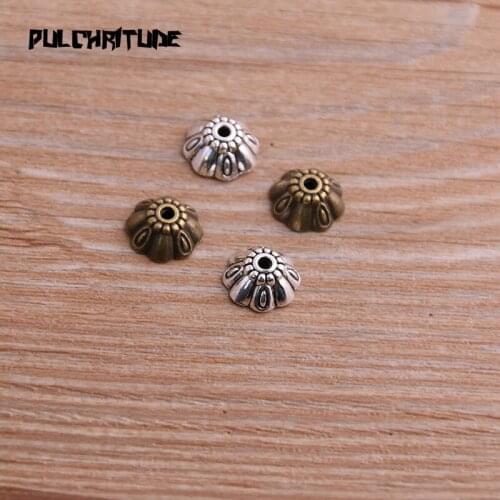 30pcs 4*10*10mm Two Color Receptacle Hollow Small Flower DIY Spaced Jewelry Accessories Charms For Jewelry Making