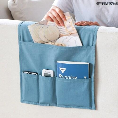 Hanging Storage Bag Fabric Durable Home Pouch Bedroom Sofa Chair Couch Side Desk Sundries Magazine Organizer Holder Storage Bag