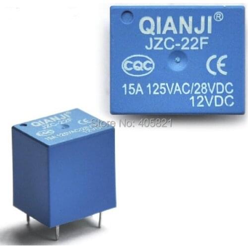 PCB RELAY JZC-22F DC12V-24V 5pins 15A,silver contact