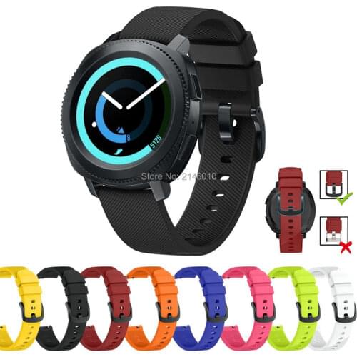 20mm Strap For Samsung Gear Sport Black Metal Buckle Band Silicone Watchband For Samsung Gear S2 Classic