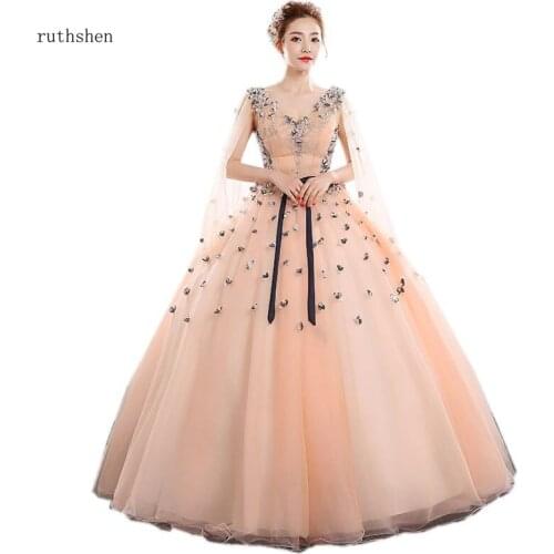 Ruthshen Vestidos Quinceanera 15 Anos Ball Gowns Quinceanera Dresses New Appliques Prom dress for Party V-neck Vestido