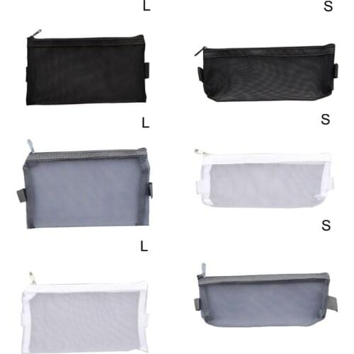 Pencil Bag Transparent Mesh School Pencil Case Large Capacity Nylon Pen Bag Case For Kid Gift Office Supplies Creative Papeterie