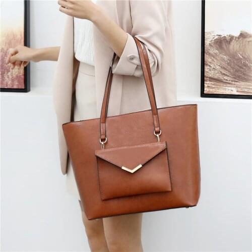 Luxury Handbags PU Leather Women Shoulder Bag Designer Large Capacity 2 Pieces Set High Quality Crossbody Bag Casual Female Tote