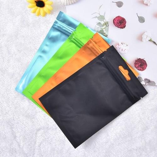 Foil Food Packag Bag Heat Seal Aluminum Foil Ziplock Bags Flat Package Bag Food Grade 9*15cm 4 Colors