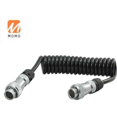 IP68 Waterproof 5 7 Way 4P Aviation Backup Camera Coiled Cable Truck And Trailer Spiral Electric Power Video Wire Harness