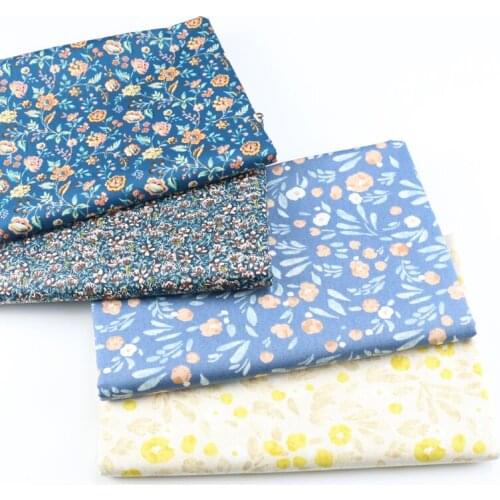 50x40cm High Quality Floral Cotton Twill Fabric Soft Pure Cotton Fabric for DIY Sewing Handmade Quilting Baby Child Cloth Dress