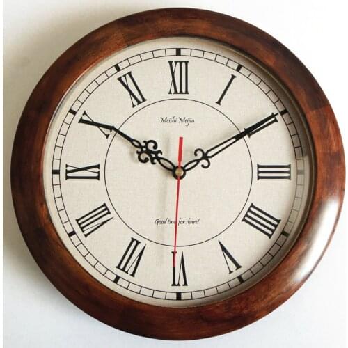 Japanese Vintage Wall Clock Living Room Wood Retro Roman Wall Watches Kitchen Bedroom Silent Duvar Saati Home Decoration ZB5WC