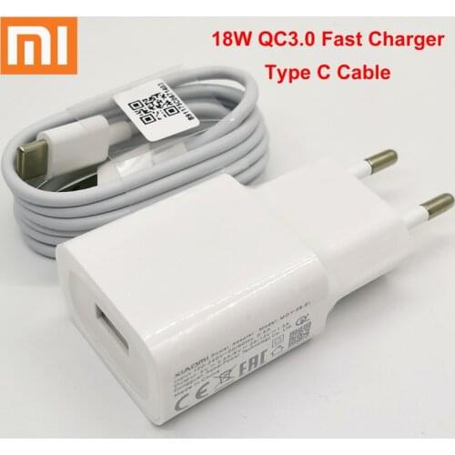 Xiaomi Charger 18w QC3.0 quick fast charge adapter Type C For Mi 9 8 se 10 CC9 9T Poco F2 Pro X2 X3 Redmi note 7 8 9 9s k20 pro