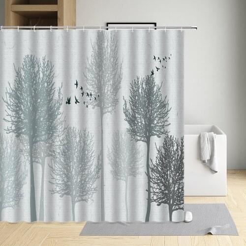 Yellow Leaf Fabric Shower Curtain Autumn Bathroom Curtain Decoration Washable Pattern Pattern Waterproof Polyester Sling Hooks