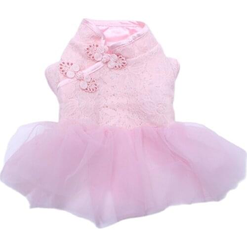 New Dog Cat Princess Dress Lace Hand-knit Buttons Pet Puppy Strap Skirt Spring/Summer Clothes Apparel