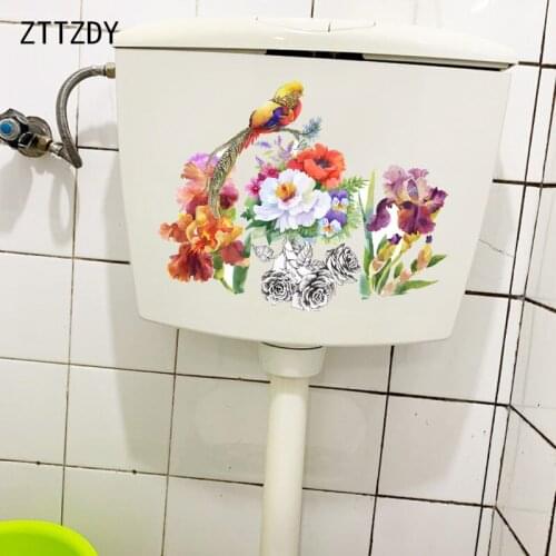 ZTTZDY 24.2CM×19.1CM Color Paint Classic Bathroom Toilet Stickers Chinese Style Home Wall Decoration T2-0831