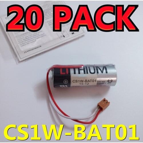20 PACK Original NEW Battery For OMRON CS1W-BAT01 3.6V 2700mAh PLC Li-ion Batteries with plugs ER17500V (NEW DATE)