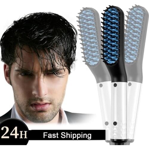 2020 Updated Beard Straightener Multifunctional Hair Brush Mans Hair Flat Iron New Beard Straightener Hair Styling Comb For Men