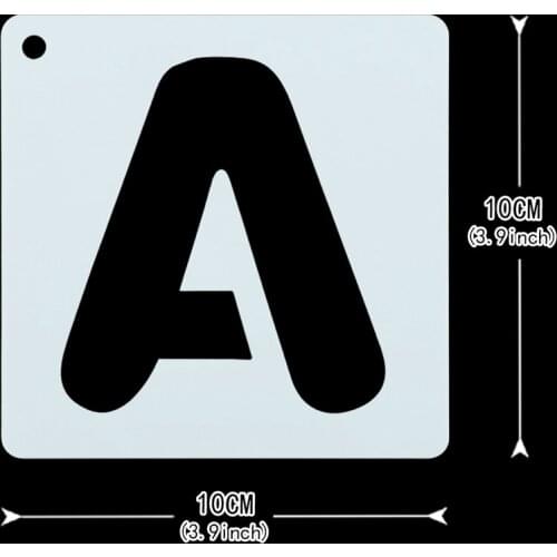 Alphabet English Letters Stencils Painting Scrapbooking Stamping Embossing Album Paper Template 36 Templates + 2 Brushes