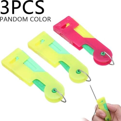 3pcs Automatic Needle Threader Thimble Thread Tool Sewing Threading Guide Device Tool Sewing Supplies