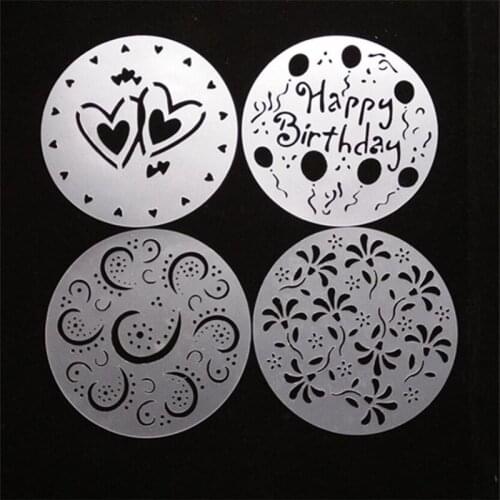 4pc/set Plastic Cake Stencils Flower Spray Stencil DIY Decorating Templete Fondant Mold Pattern Printing Pastry Mold Baking Tool