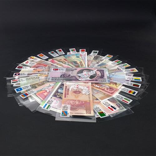 Ayevin 52Pcs Notes from 28 Countries UNC Real Original Banknotes Note with Red Bag Envelope World Note Gift, Collection Notes