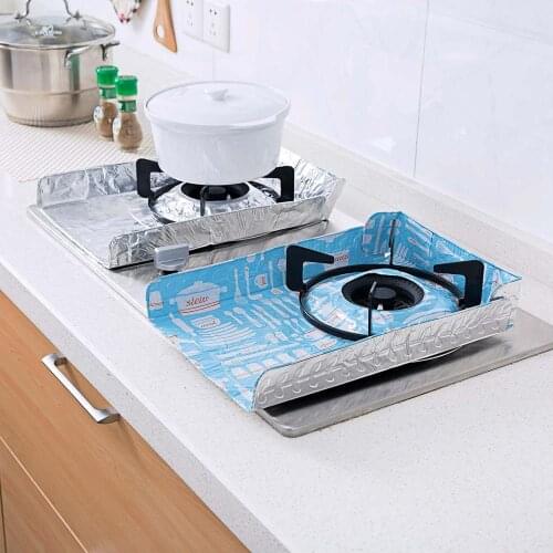 6PCS Aluminum Foil Kitchen Gas Stove Oil Baffle Kitchen Frying Pan Oil Splash Protection Screen Board Kitchen Tools 33 x42CM