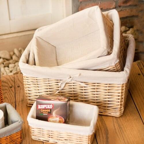Bamboo Woven Storage Basket Rattan Tabletop Fruit Eco Friendly Snacks Storage Bags Sundries Opbergmanden Household Items DG50K