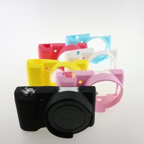 Free Shipping Black Soft Silicone Rubber Camera Protective Body Cover Case Skin for Sony Alpha A5100 A5000 16-50mm in 8 Colors