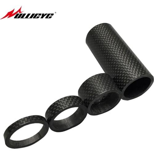 No Logo Carbon Fiber Bicycle Spacer Bowl Washer Fork Cover 28.6mm 1-1/8'' 5/10/15/20mm/100mm 3k Gloss Free Shipping