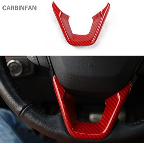 Carbon fiber color car steering wheel sticker Auto Interior Decal Cover trim Stickers For Ford Fusion Mondeo 2013-2018 C1431