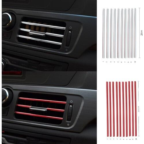 10Pcs/set Car Air Conditioner Outlet Decorative U Shape Moulding Trim Strips Accessories for Toyota Camry Corolla RAV4 Yaris