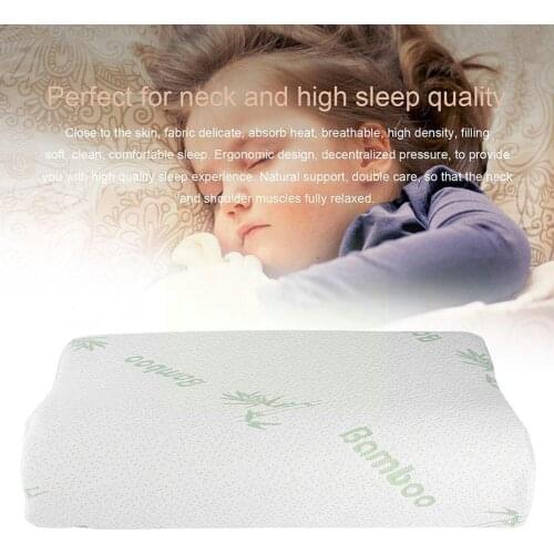 Children Adjustable Bamboo Pillow Slow Rebound Memory Pillow Care Support Memory Foam For Neck Foam Health Contour Shoulder K2T1