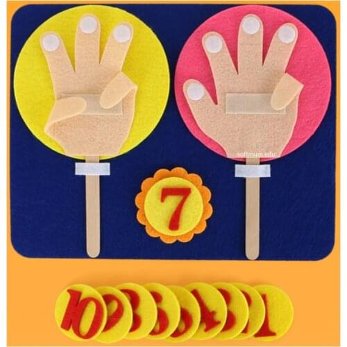 Children Maths Toys Finger Counting 1-10 Learning Kindergarten Mathematics Educational Toy Finger Numbers Set Maths Teaching Aid