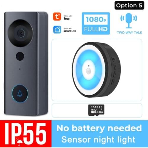 Tuya Smartlife Video Doorbell Waterproof Camera Visual Intercom Chime Night Vision IP WiFi Smart Door Bell Wireless Security Cam