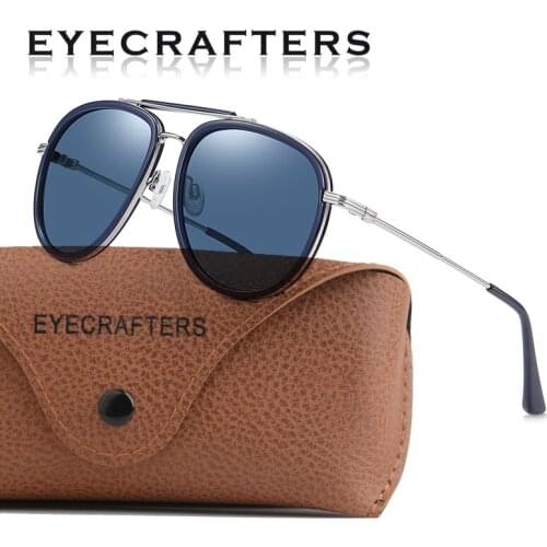 EYECRAFTERS 2021 Fashion NEW Retro Brand Mens Womens Sunglasses Polarized Square Gradient Lens Purple UV400 Driving Glasses