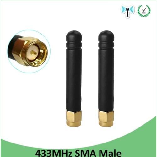 2pcs 433MHz Antenna 3dbi SMA Male Connector Plug 433 MHz Directional Antena Small Size Waterproof Antenne for Lorawan watermeter