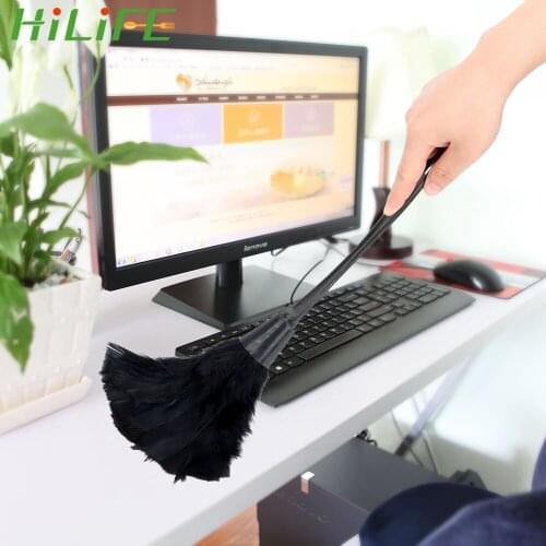 HILIFE Soft Turkey Feather Duster 4 Colors for Furniture Car Clean Household Home Cleaning Tools Long Handle Dust Brush