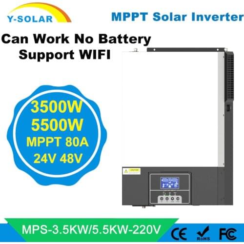 PowMr 3500W 5500W Solar Inversor AC 220V DC 24V/48VDC MPPT 100A 500VDC PV Input Sinusoidal Sine Wave Hybrid Inverter With WIFI