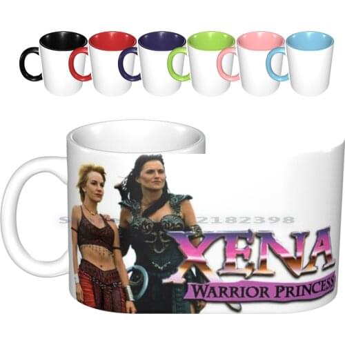 Xena & Olympia Ceramic Mugs Coffee Cups Milk Tea Mug Xena Princess Tv Serie Fight God Olimpia Hercules Hero Legend Ancient
