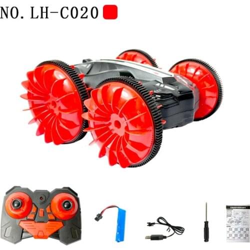 Best price 360 Rotate Rc Cars Remote Control Stunt Car 2 Sides Waterproof Driving On Water And Land Amphibious Electric Toys