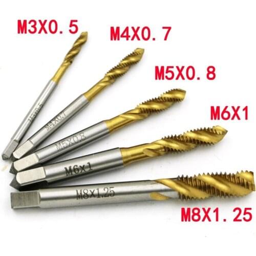 New 20pcs M6 Titanium Coated HSS Screw Thread Metric Spiral Fluted