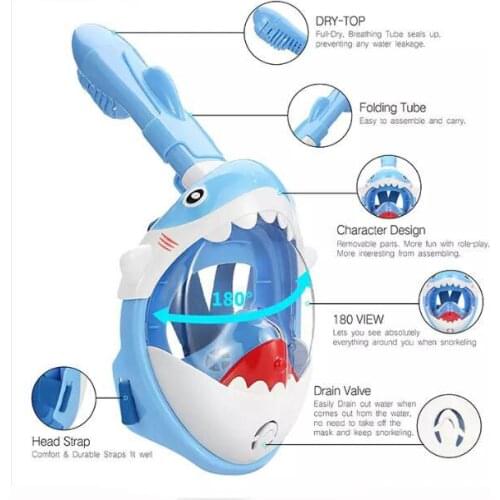 Aoli New Underwater Snorkeling Set 180 Degree Wide Respiratory masks Safe and waterproof Scuba Anti Fog Full face