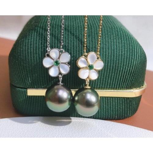 Flower Shape S925 Sterling Silver Necklace Findings Jewelry Base Settings Mountings Parts for Akoya Edison Pearls, Coral, Jade