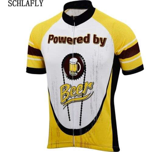 Powered by beer cycling jersey short sleeve bike wear Anti-sweat jersey road jersey team summer cycling clothing schlafly