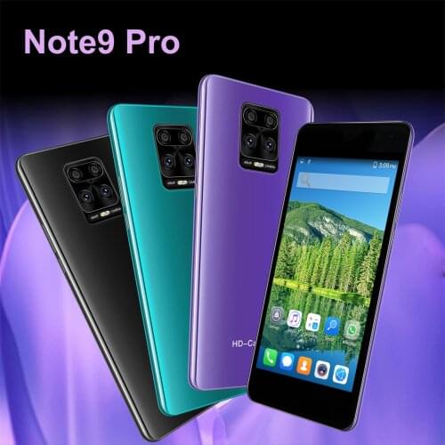 Note9 Pro Smartphone 5.0 inch Smartphone Face Unlock Screen Android 4.4 512 + 4G ROM 2200Mah Cell Mobile Phone 2021 New