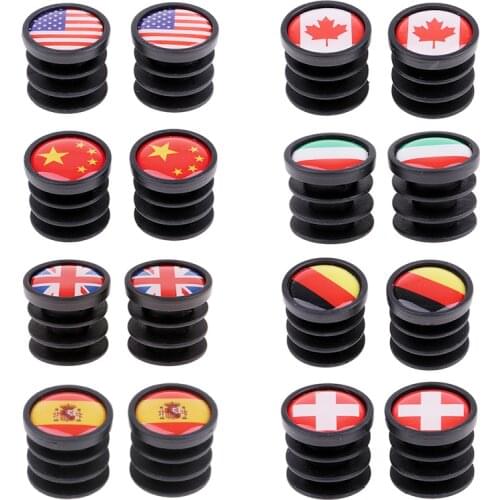 2pcs 7/8 National Flag Bicycle Handlebar Plastic Bar End Plugs Cap Cycle Bike Bicycle Parts
