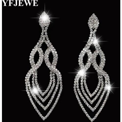 YFJEWE Fashion Wedding Accessories Jewelry Women Earrings Bijoux Genuine SWA Elements Austrian Crystal Long Earring #E053