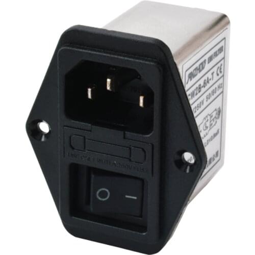 1pcs power socket insured CANNY WELL EMI power filter CW2B-6A-T AC110V-250V 10A